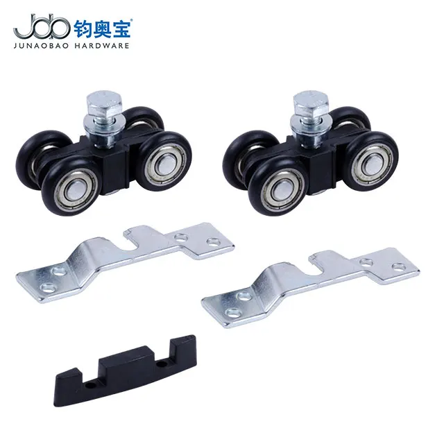 junaobao door track and roller for sliding door system nylon suspending sliding partition roller