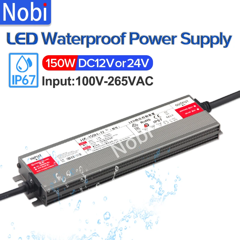Светодиодный драйвер 150 Вт трансформатор переменного тока 220 В в DC12V/24 Водонепроницаемый Постоянное напряжение Светодиодная лента импульсный источник питания