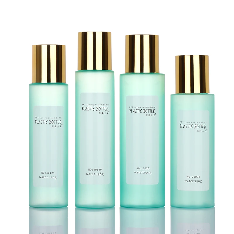 Eco friendly alcohol 120ml 150ml 200ml mint green round cosmetic container plastic lotion perfume mist spray bottles