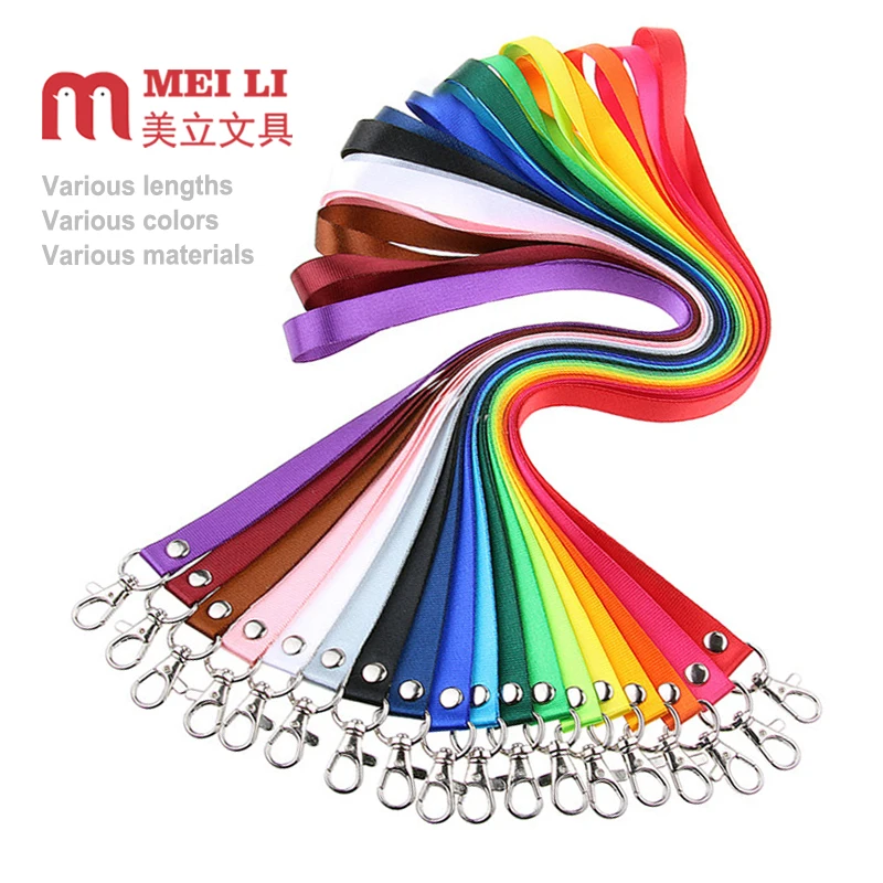 Custom Colorful Ribbon Key Chain Card Holder Lanyard Neck Strap Badge Neck Rope Colored Lanyards