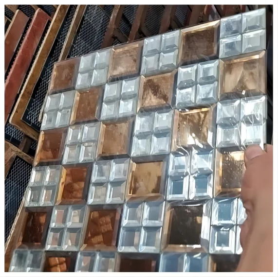 top sales customized sizes 4mm 5mm beveled mirror tiles