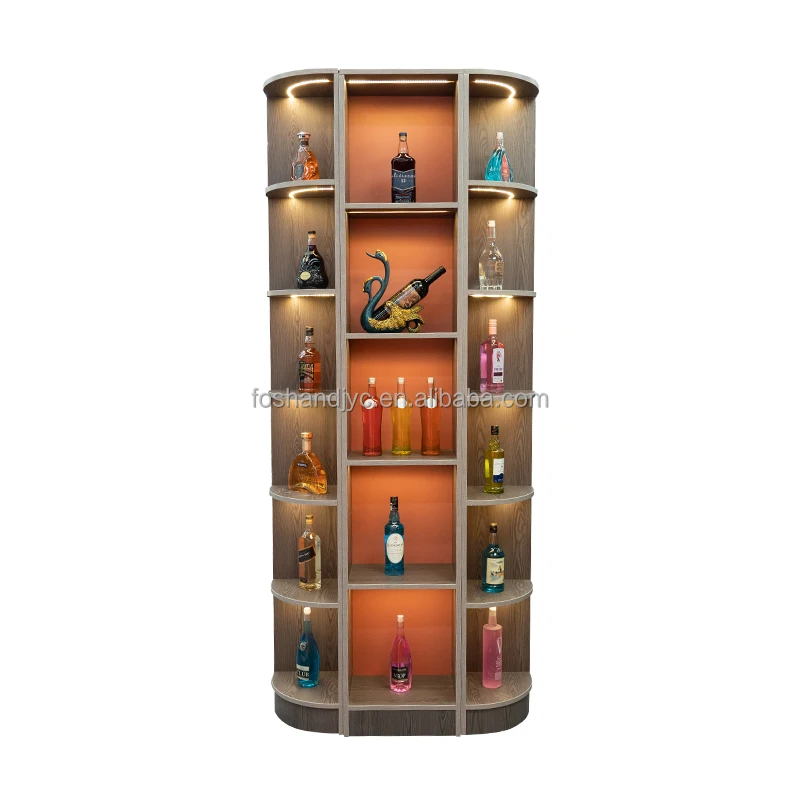 Customized Living Room Furniture Wooden Bar Cabinet Storage Modern Curio Display Bar Corner Wine Cabinet Luxury