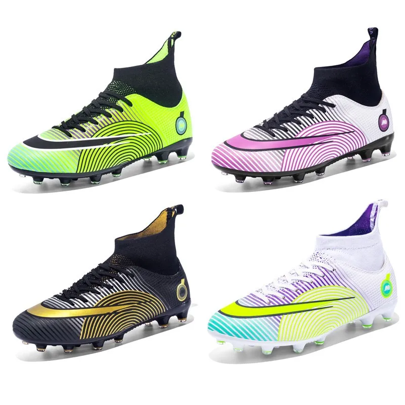 women purple high quality original soccer boots futbol cleats  spike high ankle best selling football shoes oem products