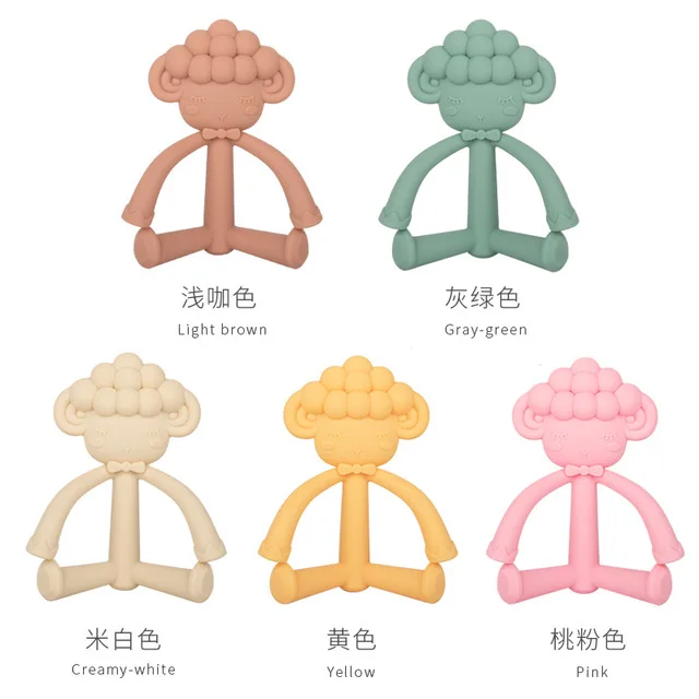 Durable Using Silicone Baby Teether Cute Bear Shape Kids Teethers Safety Baby Animal Silicone Set for Newborn Teeth Care