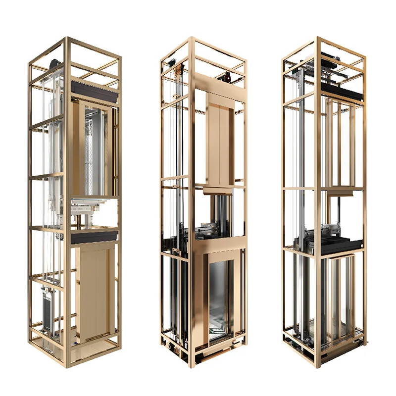 household residential Platform passenger lift sightseeing steel strip elevators with new designed
