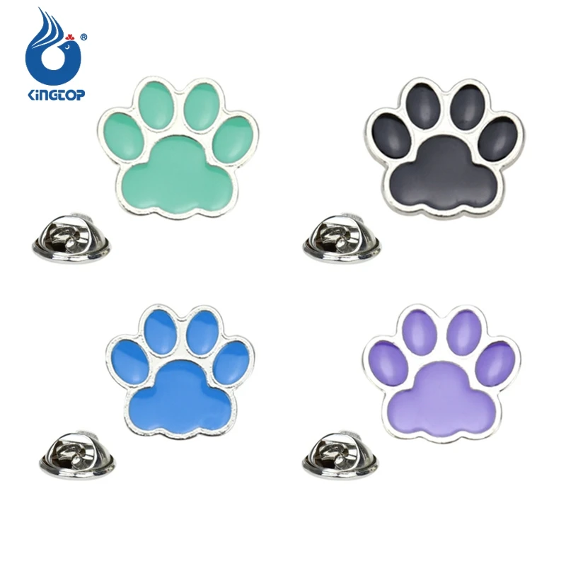 Factory Wholesale Pet Animal Cat Dog Bear Footprint Badge Metal Crafts For Souvenir Metal Crafts Enamel Pins