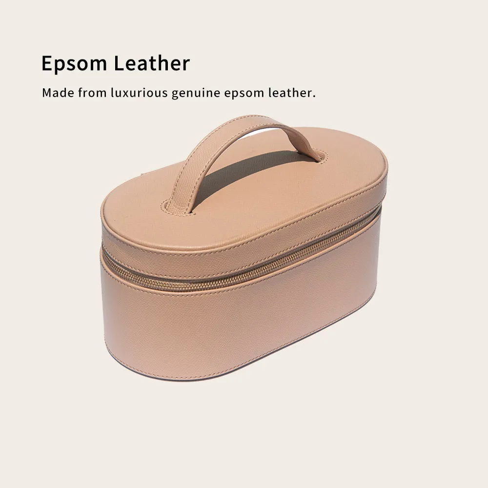 Large storage portable women cosmetic bag custom travel jewelry organizer palm print leather jewelry case