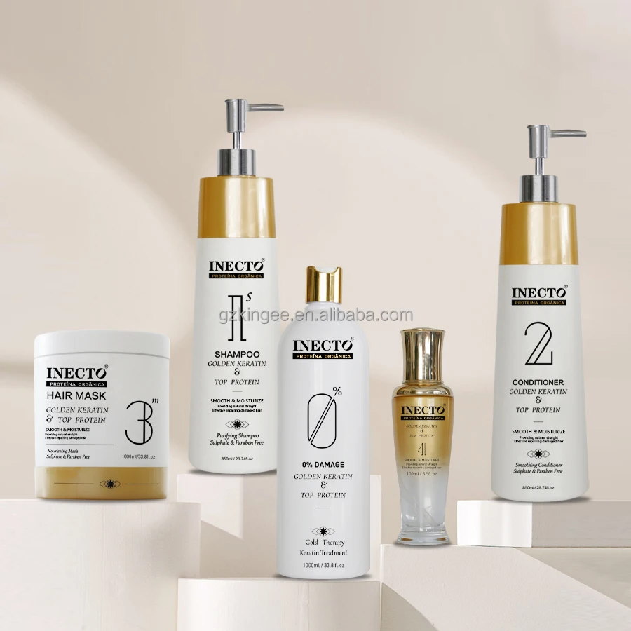 Formaldehyde Free Hair Straight Treatment INECTO Bio Protein Keratin Hair Straightening Cream for Healthy Curl Hair