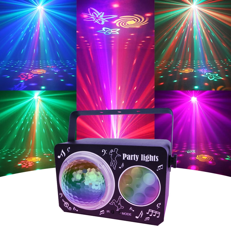 Disco Magic Ball Party Lights GOBO Effect Remote Control Sound Activated Dj Lighting for Indoor Parties Bar Xmas Festival Decor