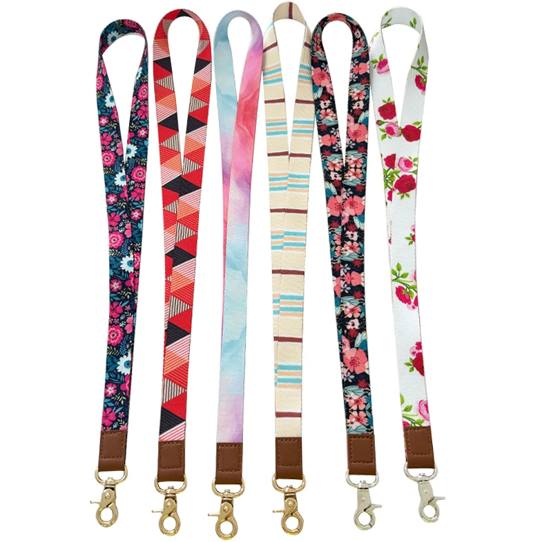 Lanyard Factory Personalized Fashion Women Leather Sublimation Phone Neck Strap Custom Key Lanyard