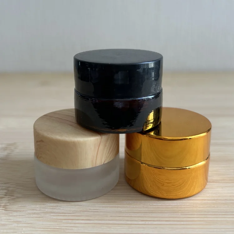 Travel Airtight Make Up Packaging Test Sample 5g Glass Jar For Gel Eye Cream Concentrate Lip Balm
