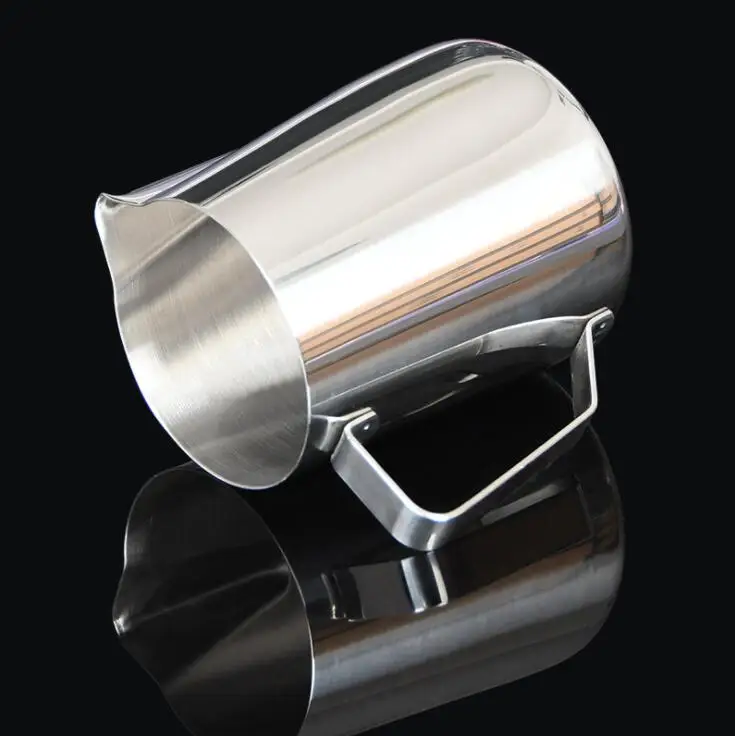 Wholesale stainless steel 304 coffee milk frothing pitcher/jug with measuring and thermometer