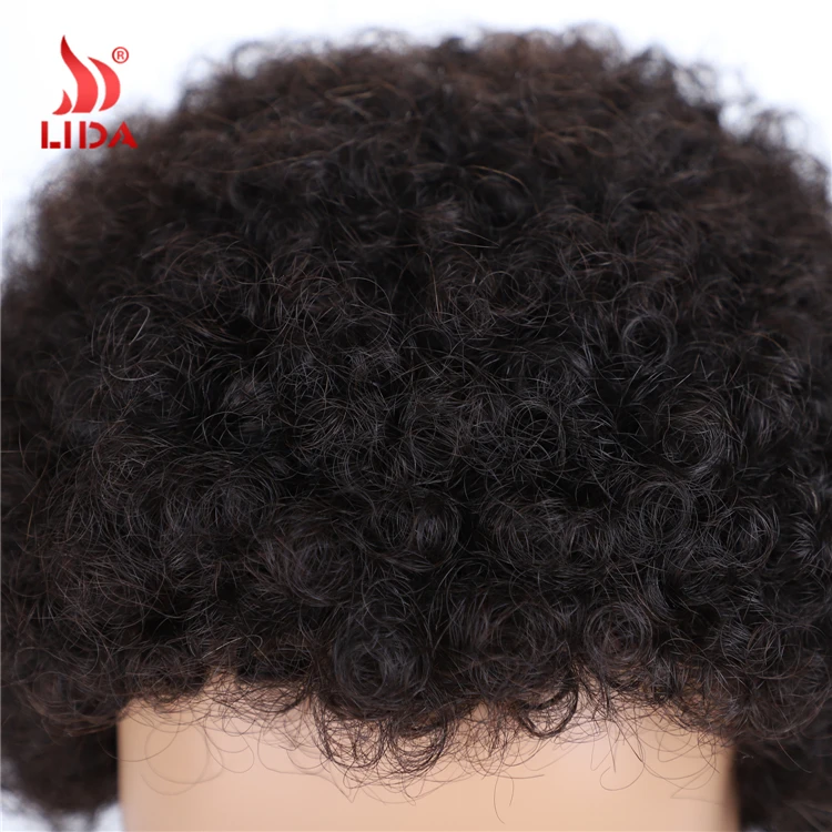 
Lida Short Human hair Jerry Curl wigs 100% peruvian human hair 6631 afro pixie wig 
