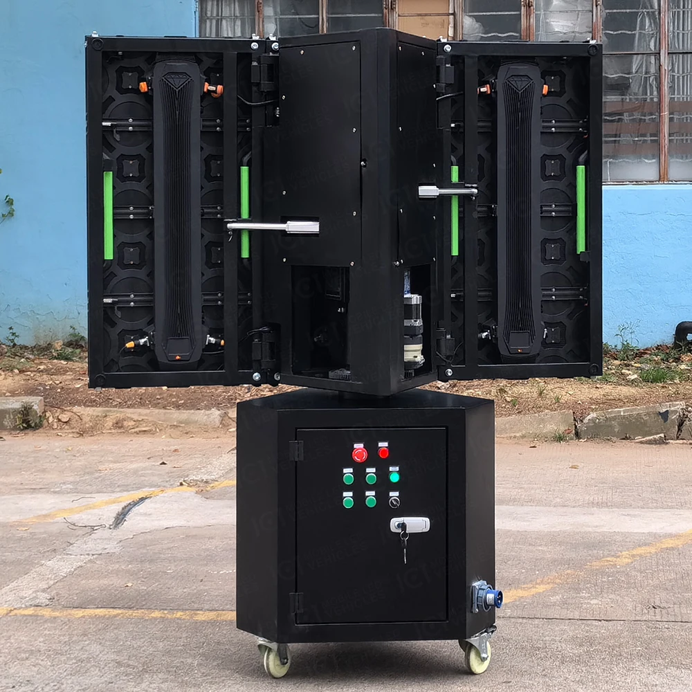 HD P3.91 New product  3-sided rotating LED vehicle Outdoor  led display creative rotating screen mobile digital billboard screen