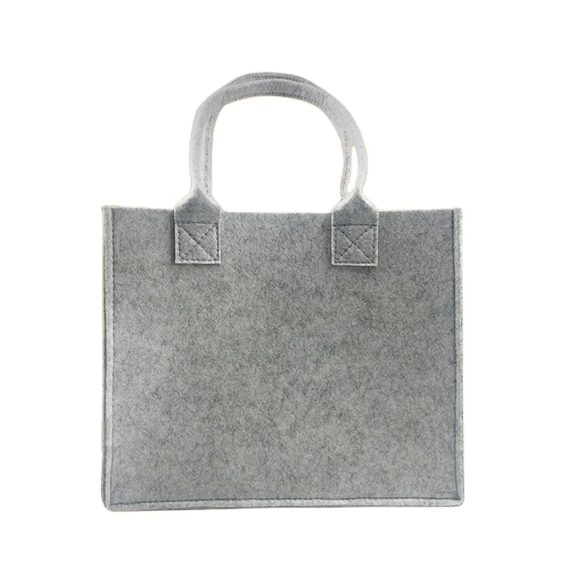 Custom Multiple Colors Felted Fabrics Tote Bag Logo Reusable Felt Wine Bag Felt Shopping Gift Bags
