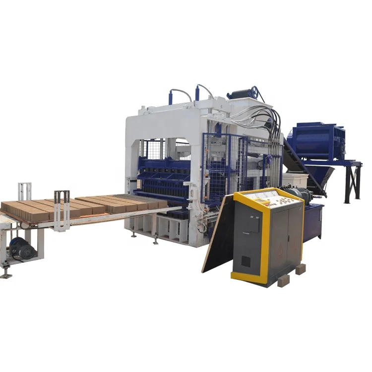 SY QT12-15 Automatic Concrete Block Making Machine Production Line PLD1200 Batching Plant JS750 Mixer Hollow Paving Slab Making