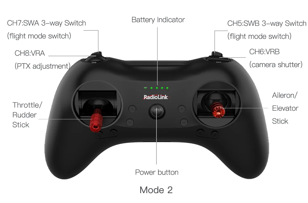 Radiolink Factory T8S 8 Channels 2.4GHz RC  Transmitter For Sailboat Fishing Boat Agricultural Boat Remote Controller Radio Toys