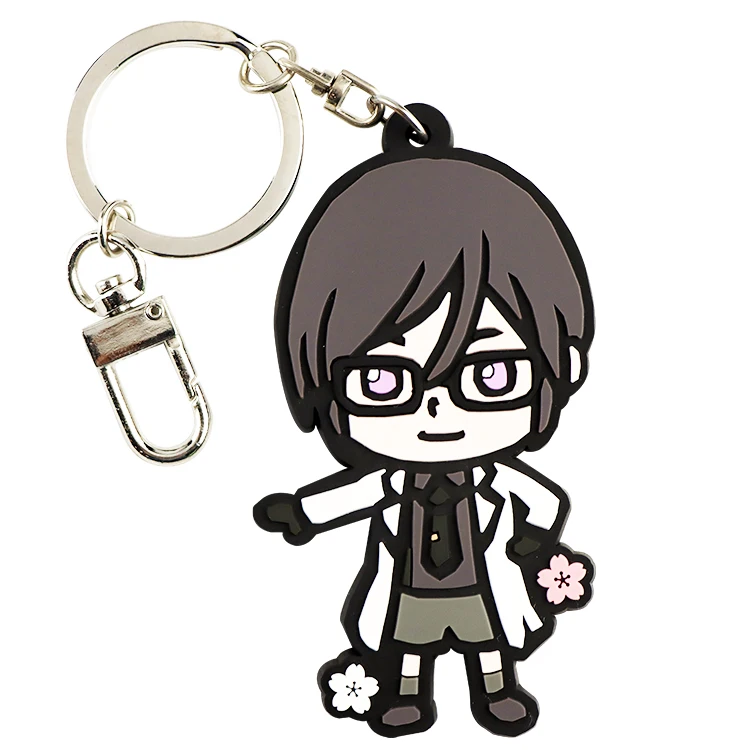 Customized anime shaped keychain soft pvc keyring rubber keyring