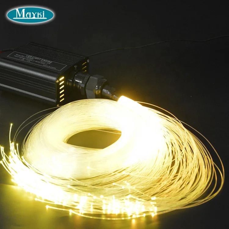 2m 3m 4m  LED RGB Fiber Optic Star Ceiling Kit with 16W Light Source Wireless Remote Optical Fiber Wires for Car Ceiling Sauna