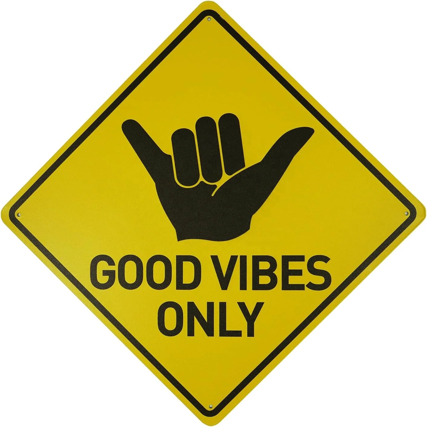 Hot Sale Good Vibes Only Sign, 12 x 12 Funny Tin Road Sign Surfer Theme Home Beach House Pool Decor Surf Dude Hawaii Plaque