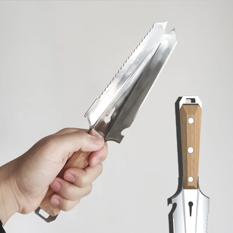 Straight Handle Portable 3cr13 Garden Shovel Steel Lady Gardener Garden Tools Shovel With Wooden Handle