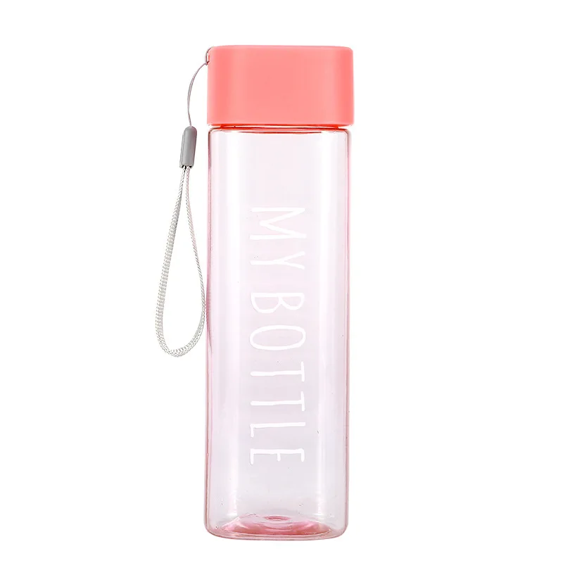 ready to ship 500ml BPA free colorful plastic water bottles with strap for children kid go to school