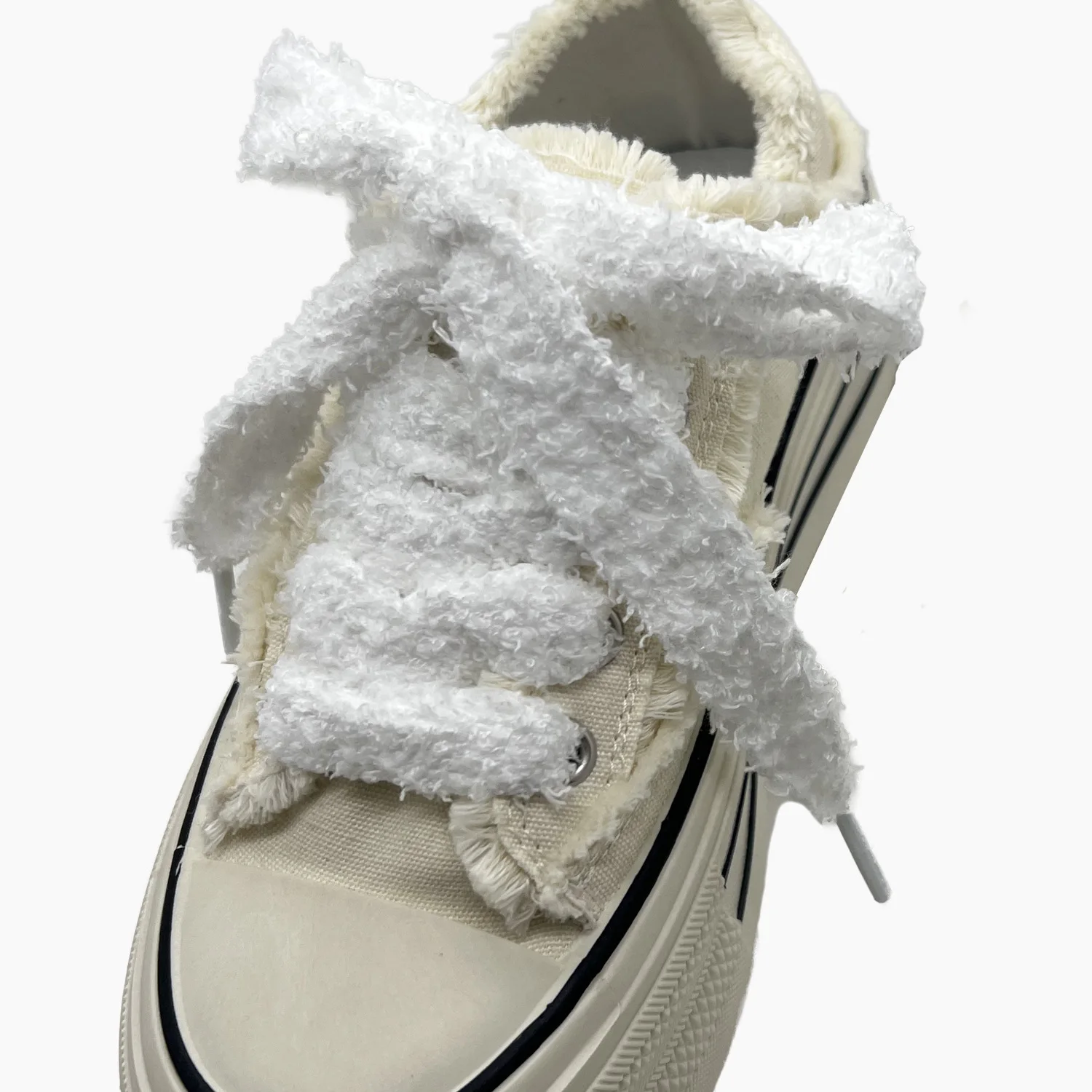 22mm Super wide Caterpillars thick Fuzzy shoelaces Flat Fat Low canvas Sneakers Fluffy plush Shoe Laces