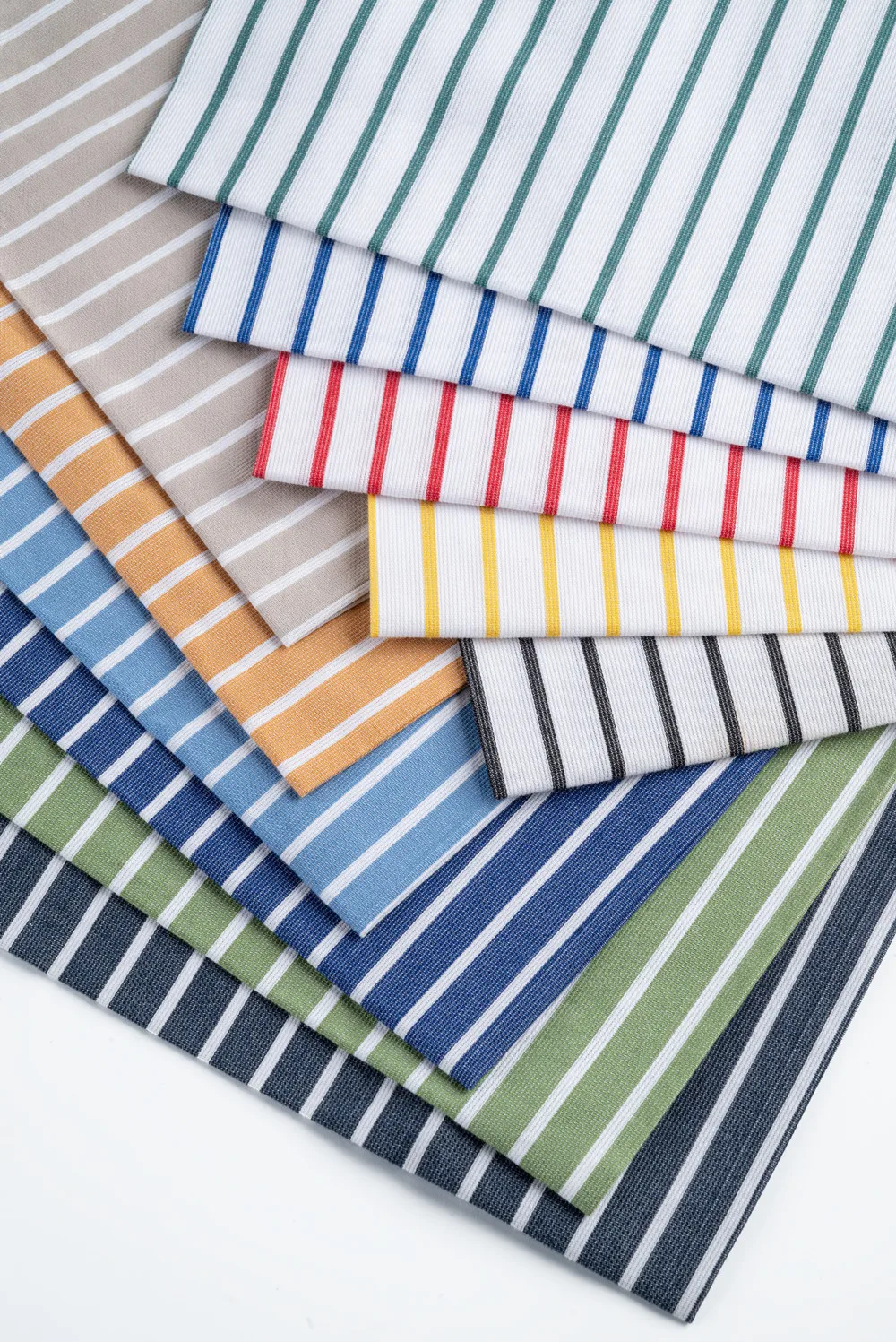 In stock pure 100% COTTON organic yarn dyed candy stripe shirt