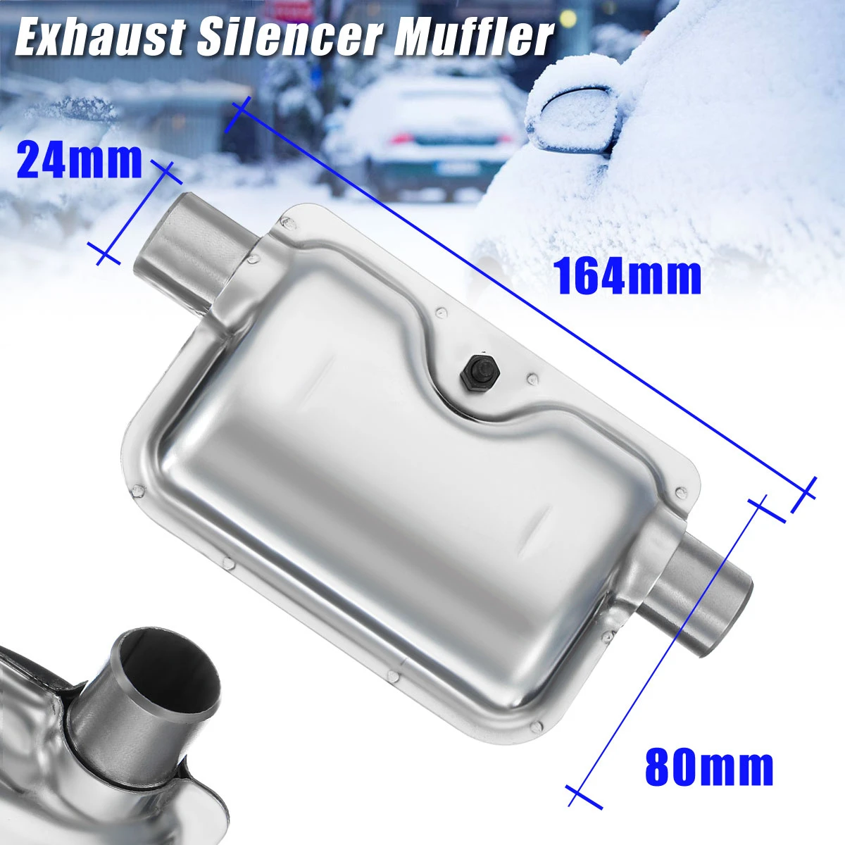 OkyRie Portable Pipe Silencer Exhaust Muffler 24mm Clamps Bracket 60/120cm Exhaust Pipe for Car Heater Parking Air Diesel Heater