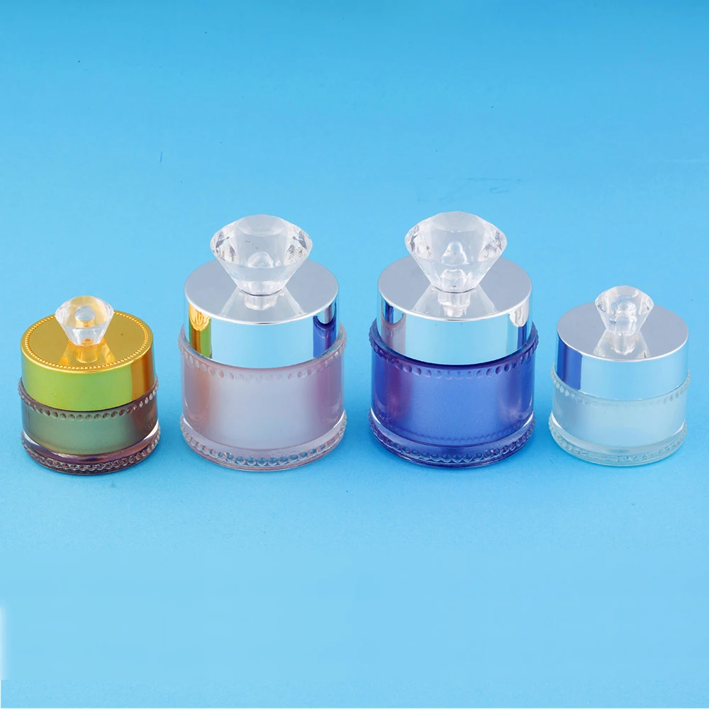 
Hengsheng factory supply wholesale 5g 8g 10g acrylic sample jar for personal care with diamond-shape lid 