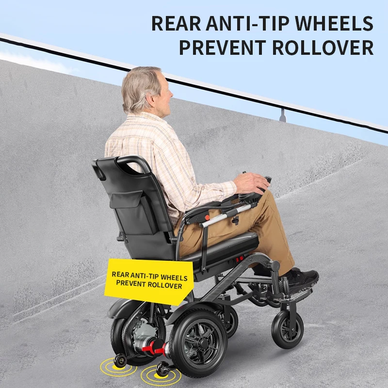 2024 Hot Selling BZ Brand 18kg Lightweight Electric Wheelchair with Dual Gear Motor Carbon Fiber Water Printing Materia OEMl