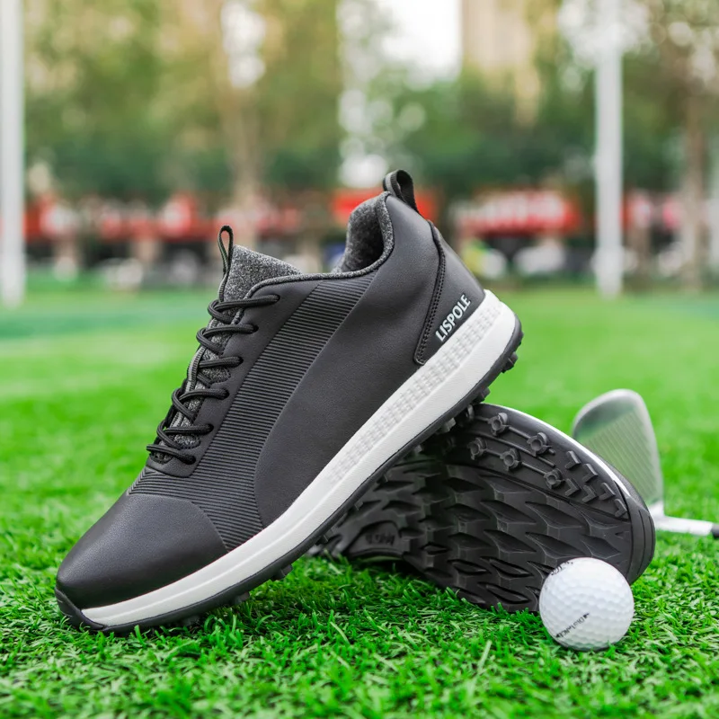 Wholesale Customized High Quality Oem Mens Leather Golf Shoe Sole Waterproof Rubber Golf Shoes For Men