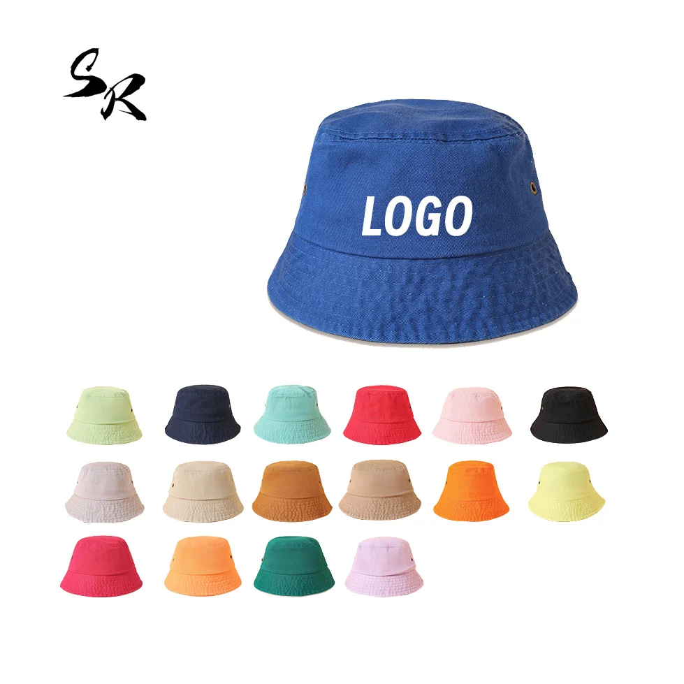 High quality polyester and cotton Solid color Fisherman hat custom embroidery DTG&DTF Design bucket hat custom Adult bucket hat