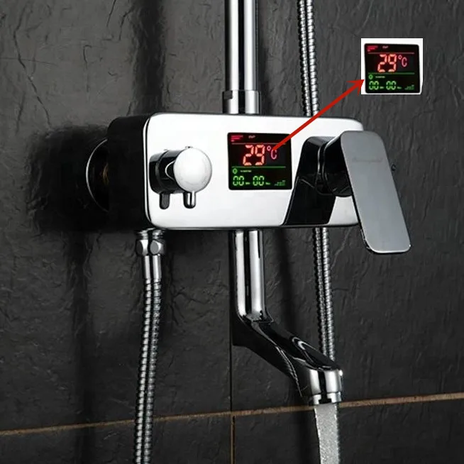 New product intelligent digital display thermostatic bathroom shower faucet