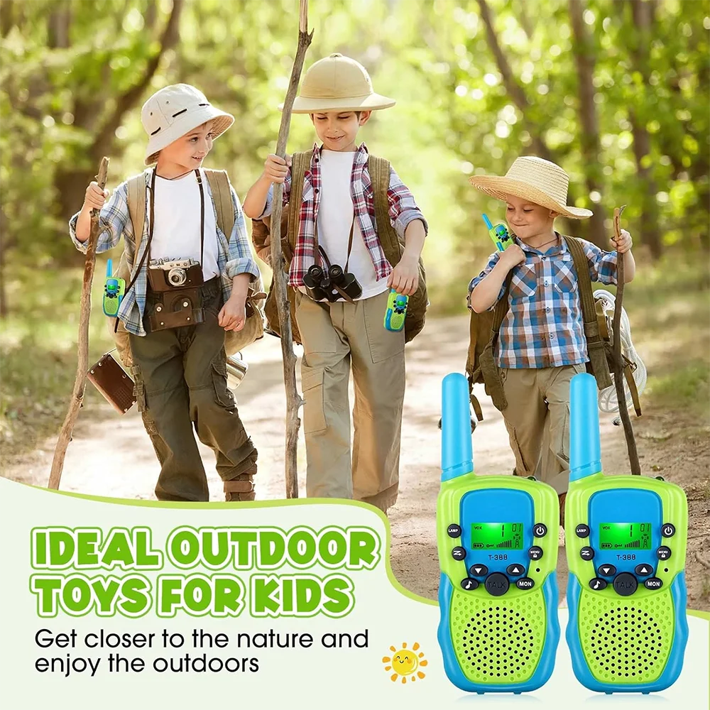 ET Walkie Talkies for Kids 22 Channel 2 Way Radio 3 Miles Long Range Walkie Talkies Toy for Boys and Girls fit Adventure Camping