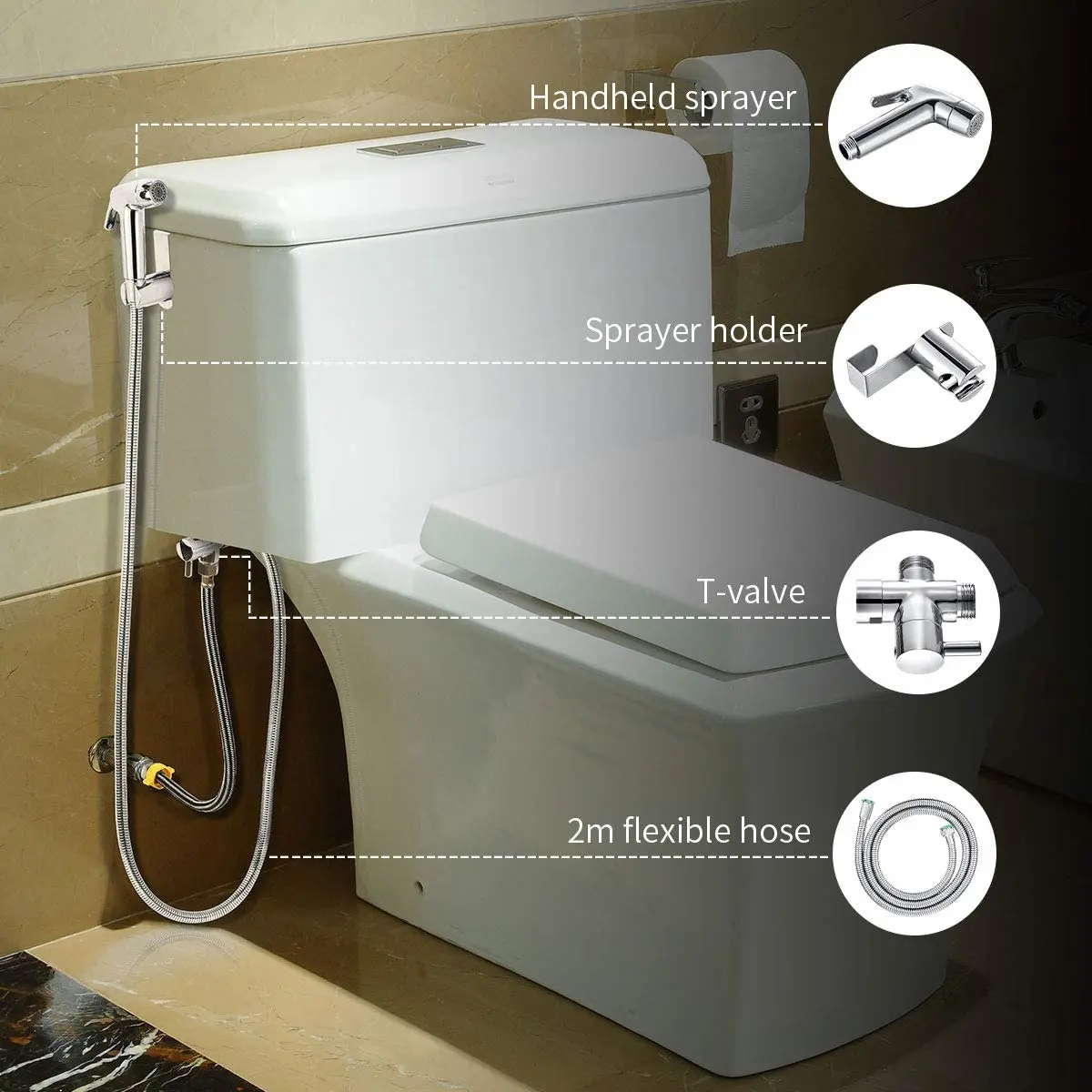 Leelongs Bathroom Pet Cleaning Bidet Hand Sprayer Baby Diasper Sprayer Bidet Sprayer Kit