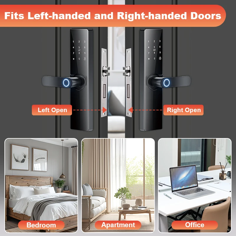 Main Door Locks Hotel Room Lock Smart Remote French Digit Sliding Digital Bedroom System Secured For Entrance Set Doors Handle