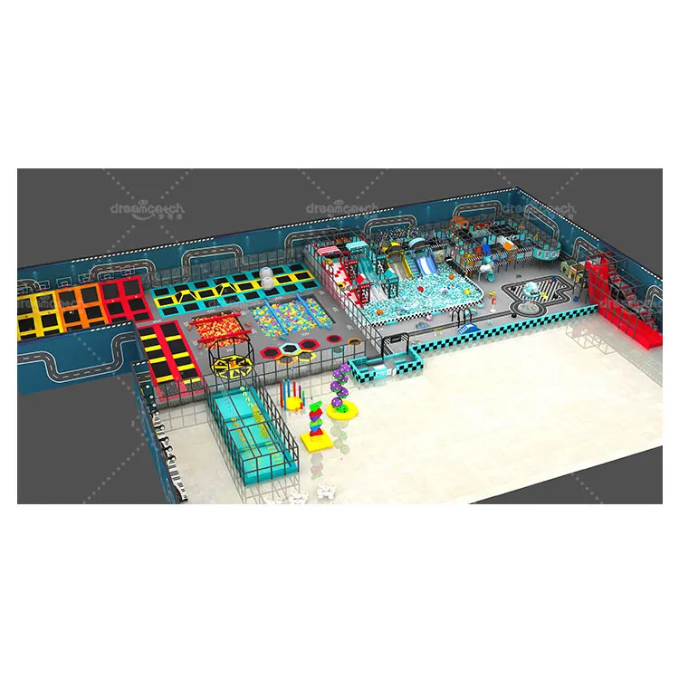 High Quality USA Commercial Children Games Swing Bridge Sets Adults Kids Trampoline Park Franchises