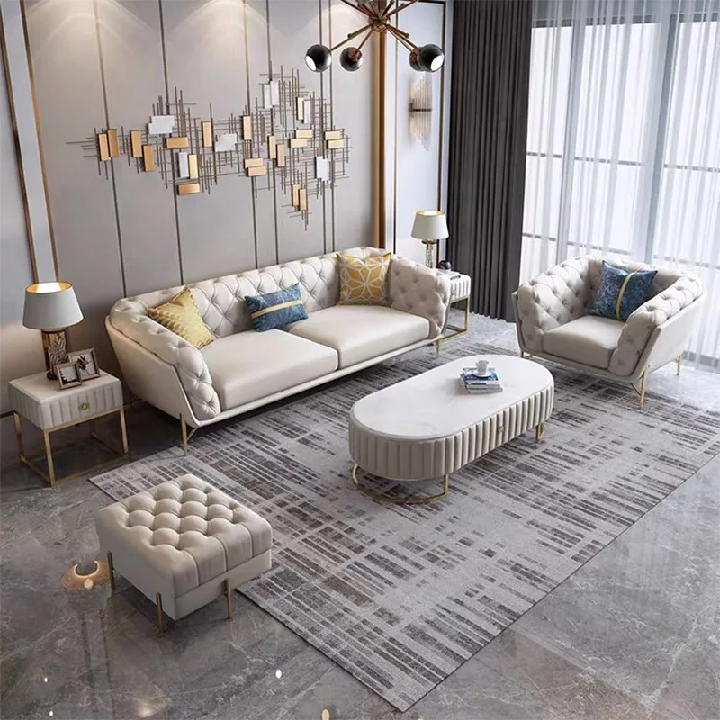 Modern Luxury Loft Leather 7 Seater Sofa White Modular Black Unique Velvet Couch Sectional Sofas Set For Living Room Furniture