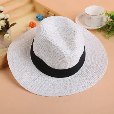 Summer beach hats wholesale women men panama straw hat with custom logo