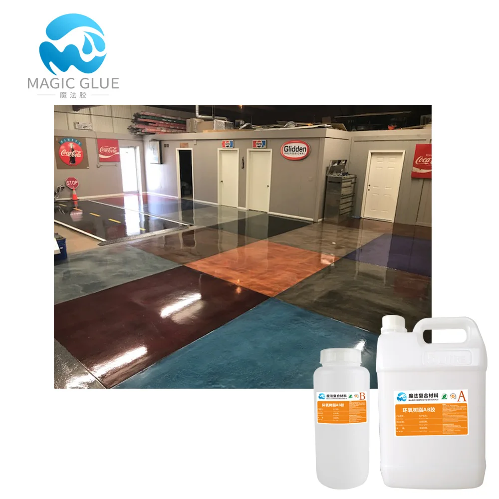 Best clear AB glue epoxy resin for metallic floor