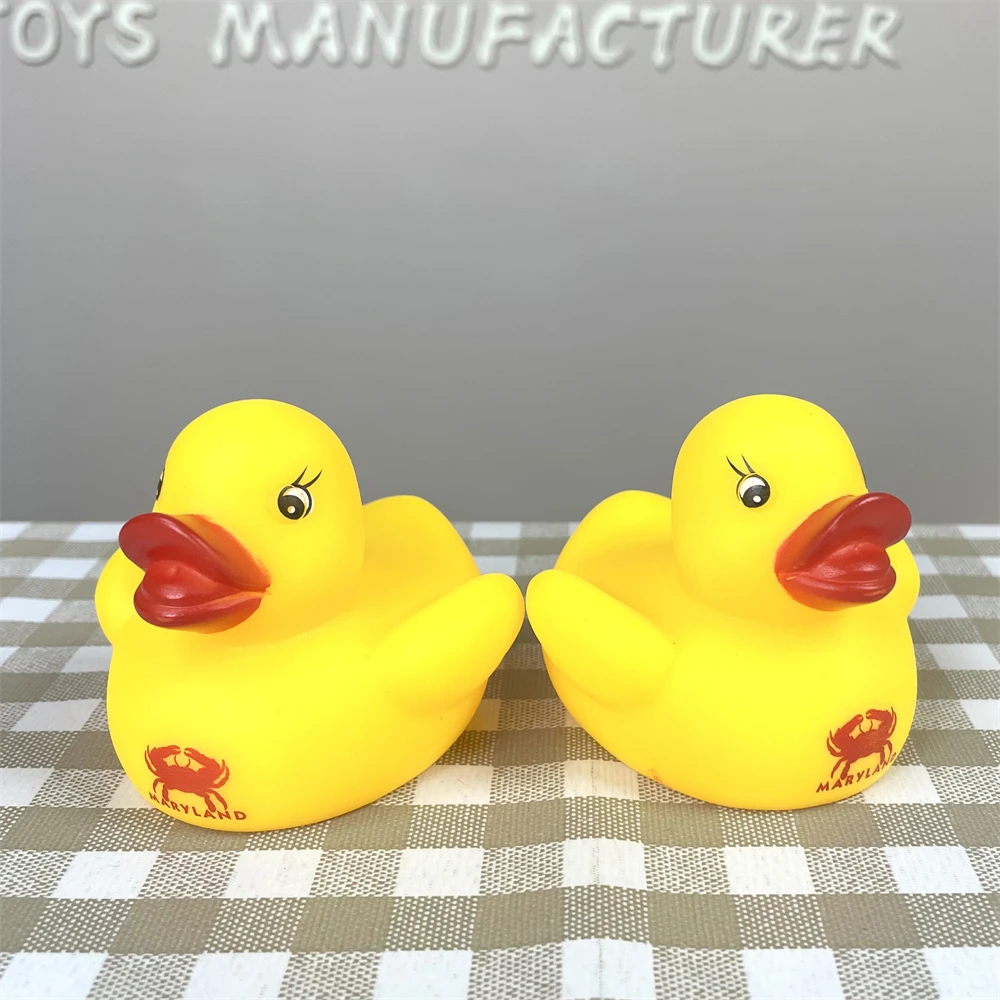 Custom Printing Own Logo Classic Baby Bath Toy Vinyl Non Toxic 7cm Mini Floating Yellow Rubber Duck