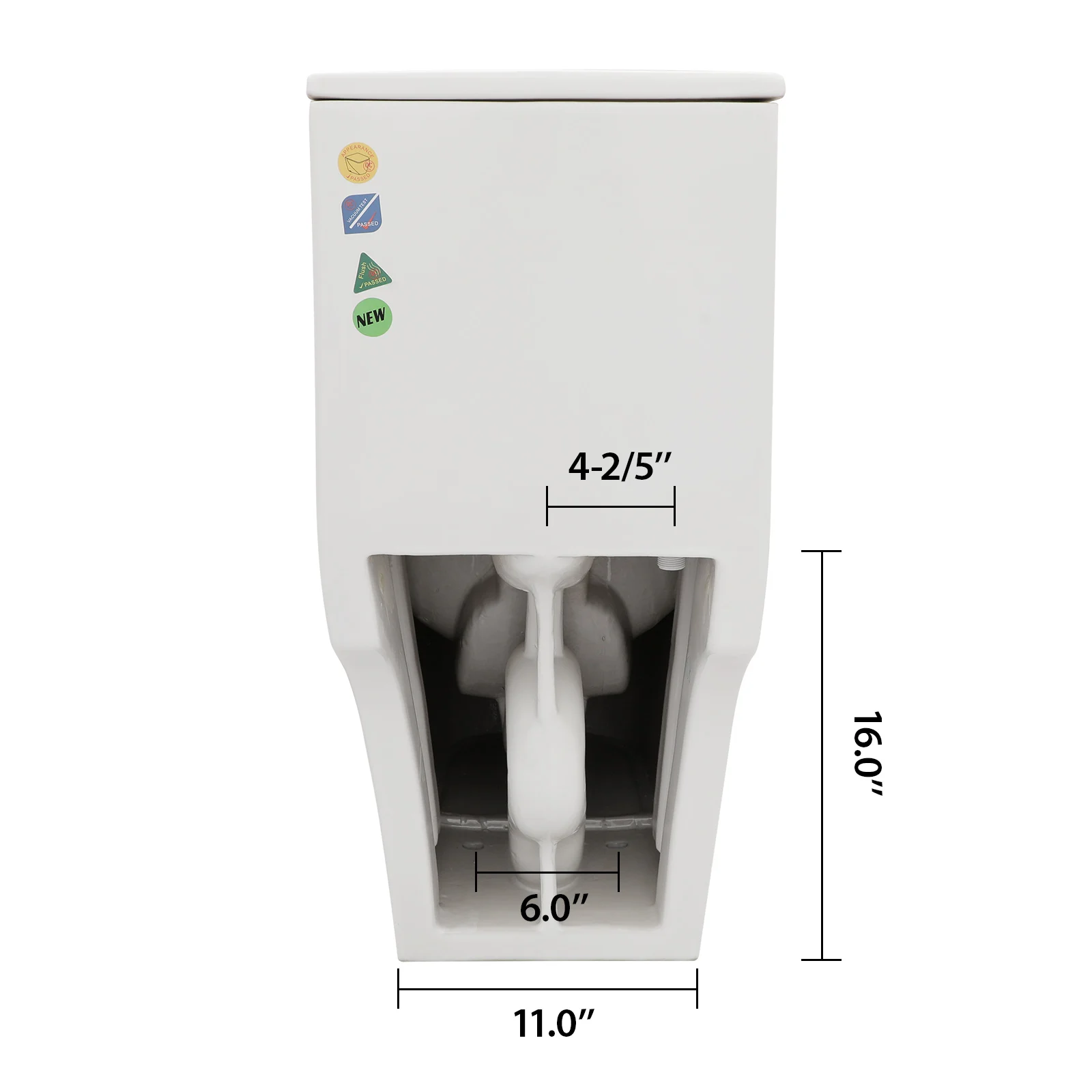White Elongated One Piece Toilet High Efficiency Dual Flush 1.1/1.6 GPF, 12' Rough-In Toilet with Comfortable Seat HeightToilet