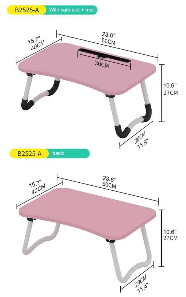 Портативный складной стол из МДФ для ноутбука деревянный компьютерный на кровати