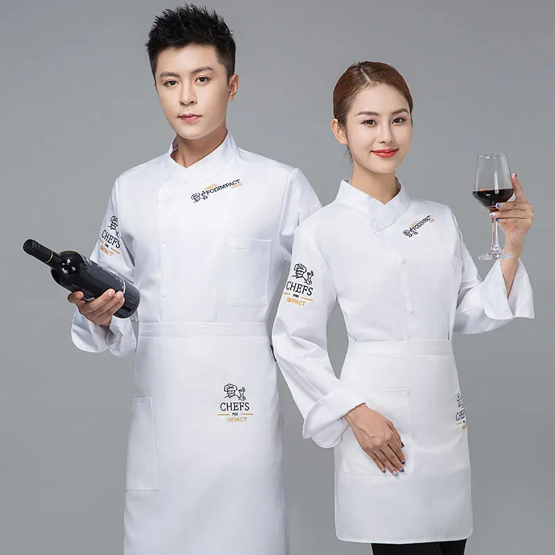 
Catering/Hotel/Restaurant/Kitchen Work Clothes Long Sleeve Customization Chef Clothes 