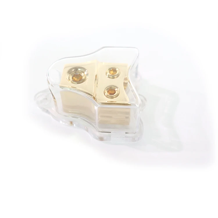 
Car Audio Power Grounding Fuse 1 in 2 Out Auto Audio Fuse Holder Pure Copper Conductor Power Distribution Module 