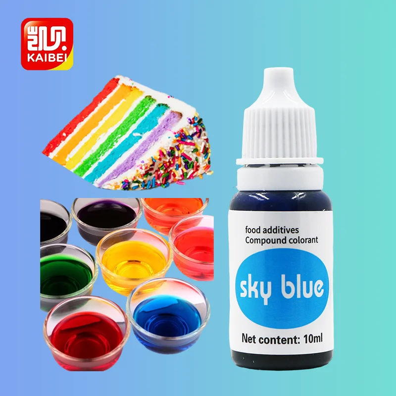 10g  edible coloring sky blue halal food colour liquid hot sale food dye for cake coloring edible pigment