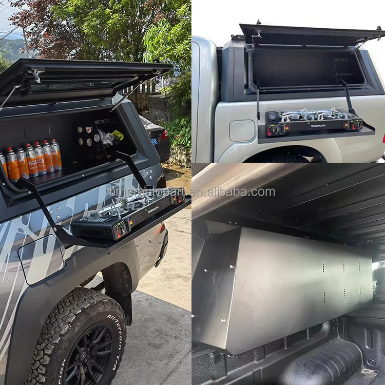 Pickup Truck Hard Camper Cover Side Kitchen Cupboards Island outdoor Kitchenware With Double Stoves RANGER T7 F150