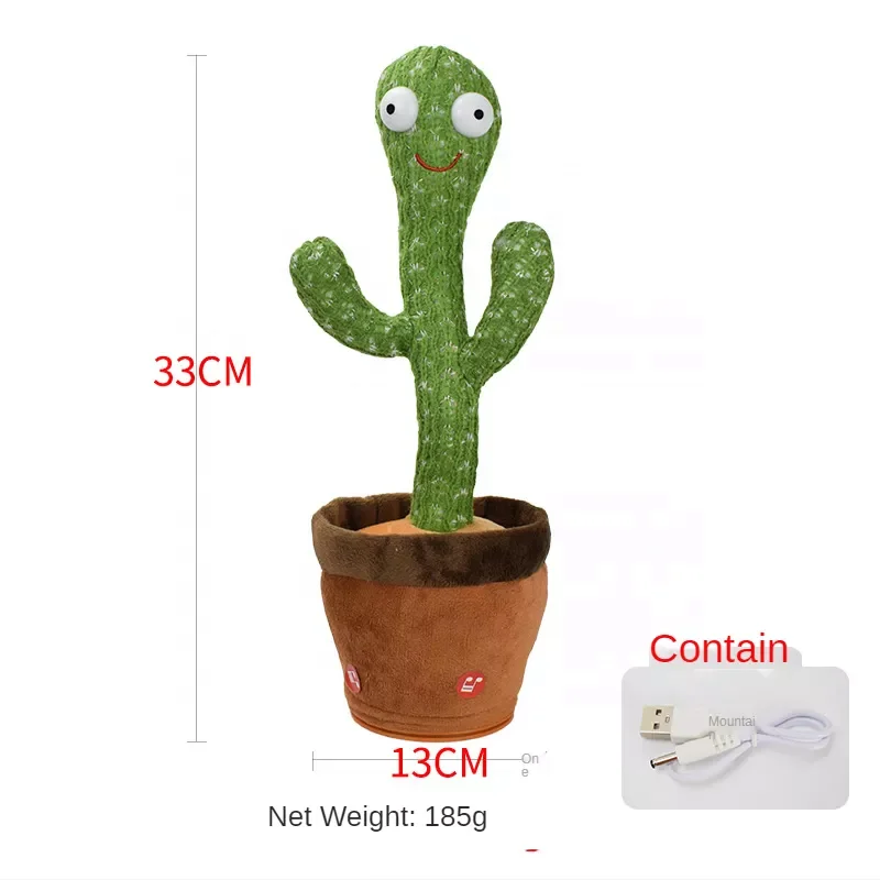 Dog Dancing Cactus Talking Cactus Toy Plush Electronic Music Mimicking Movement Educational Toy for Cats Dogs