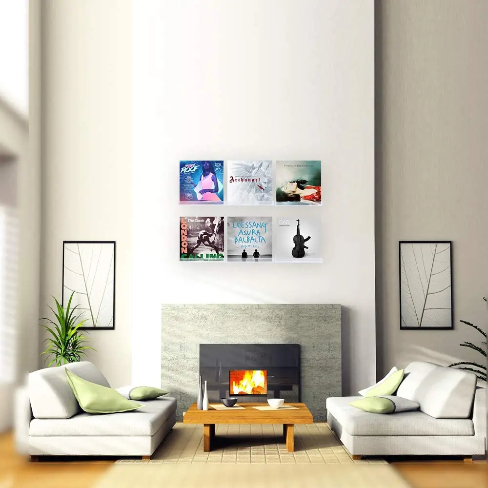 Прозрачный Виниловый держатель для пластинок плавающий акриловый дисплей альбома стальной CD/DVD органайзер хранения дома и ванной комнаты